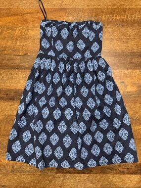 Old Navy Strapless Dress Women Size 4 Floral Print Fit and Flare Summer Vacation